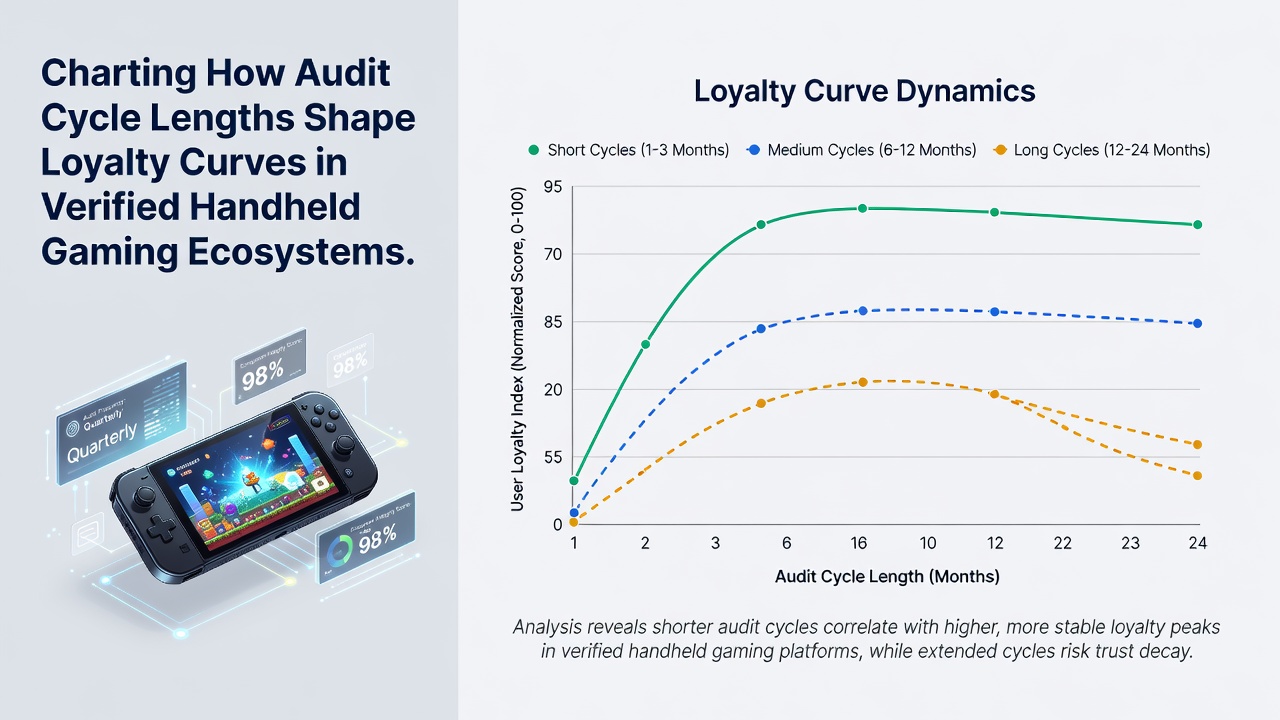 Graph illustrating loyalty curve variations based on different audit cycle durations in mobile gaming