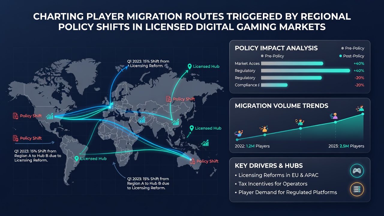 Chart displaying migration volume statistics between digital gaming markets from 2025 to mid-2026